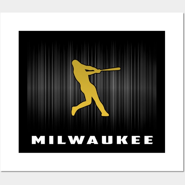 Miwaukee Retro Baseball Souvenir I Love Miwaukee Men Women Wall Art by Jhon Towel